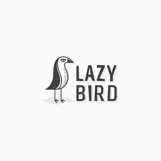 Lazy bird logo icon design vorlage