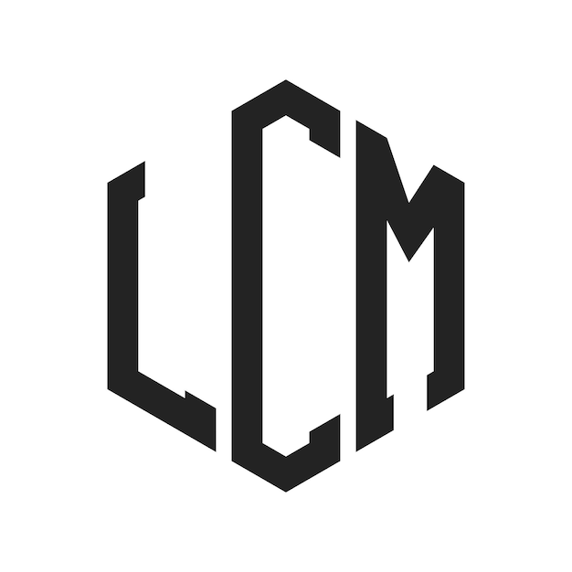LCM-Logo-Design Anfangsbuchstaben LCM-Monogramm-Logo mit Hexagonform