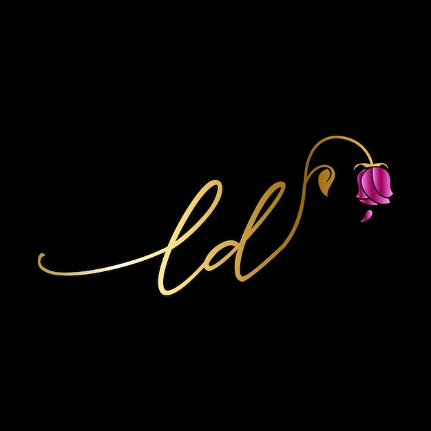 Ld-monogramm-logo für feiern, hochzeiten, grußkarten, einladungen vektorvorlage