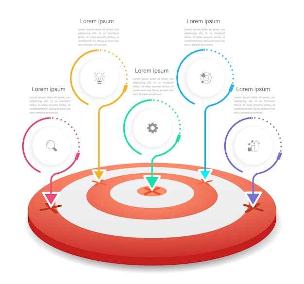 Vektor leader-ziele infografik-diagramm-design-vorlage