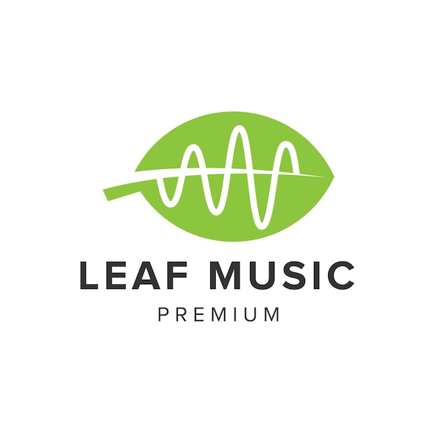 Vektor leaf-musik-wellen-logo-vektor-icon-illustration