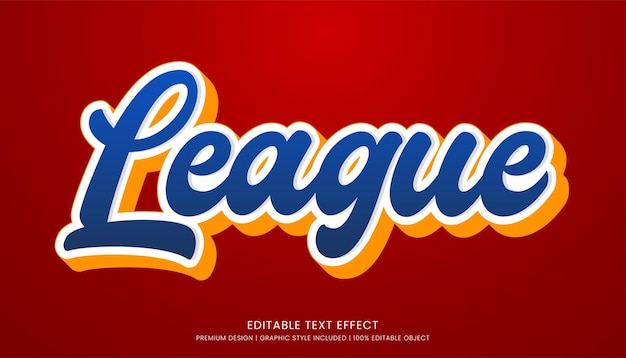 Vektor league-text-effekt-vorlage mit minimalistischem stil und fett geschriebenem schriftkonzept verwendung für markenwerbung