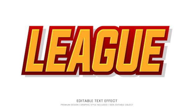 Vektor league-text-effekt-vorlage mit minimalistischem stil und fett geschriebenem schriftkonzept verwendung für markenwerbung