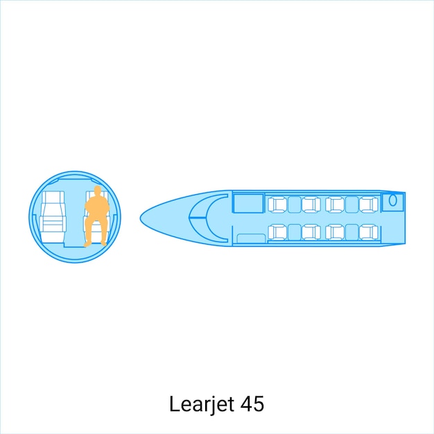 Vektor learjet 45 flugzeugschema civil aircraft guide