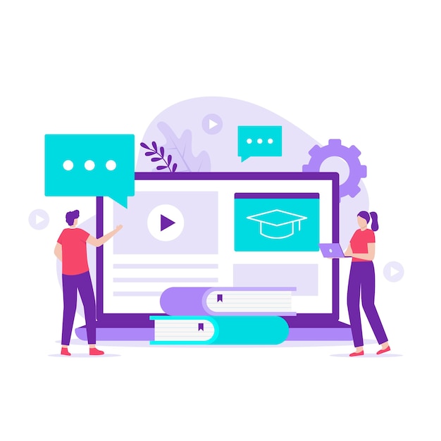 Learning Management System Illustration Designkonzept. Illustration für Websites, Landing Pages, mobile Anwendungen, Poster und Banner
