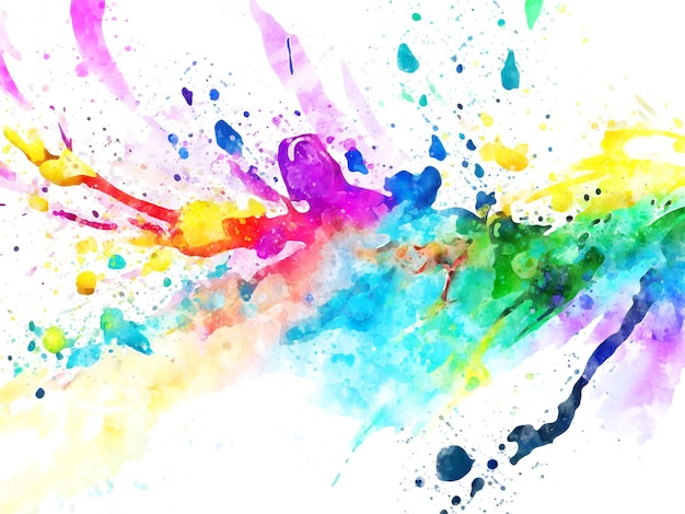 Vektor lebendiges regenbogen-aquarell-spritzer-abstraktes design