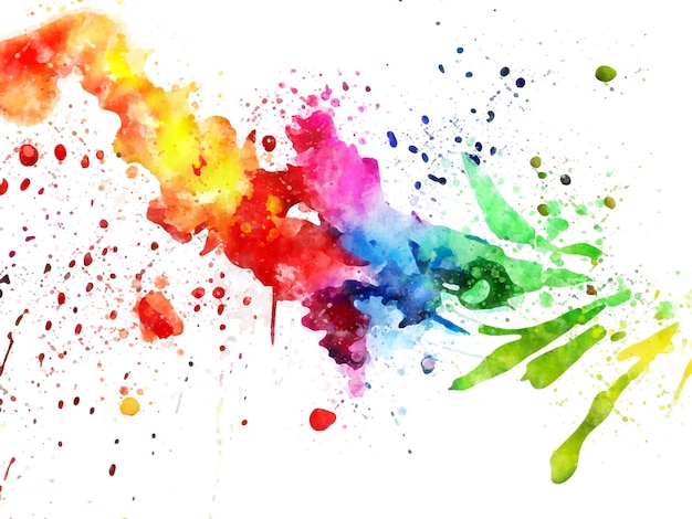 Vektor lebendiges regenbogen-aquarell-spritzer-abstraktes design