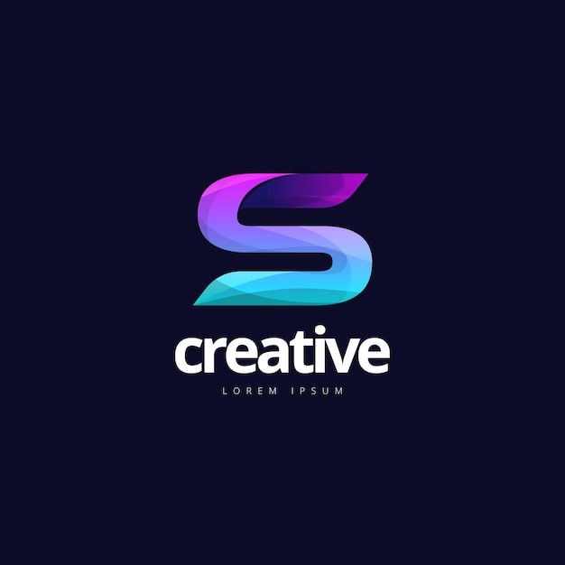 Lebendiges trendiges buntes kreatives Logo des Buchstaben S