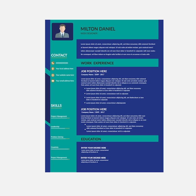 Vektor lebenslauf oder cv-design