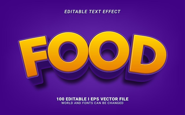 Lebensmittel 3d-text-effekt-design