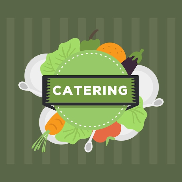 Lebensmittel-catering-logo-design free vector