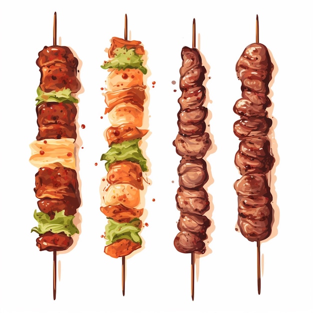 Lebensmittel fleisch kebab rindfleisch restaurant grill vektor mahlzeit gegrilltes design köstliche türkische speisekarte