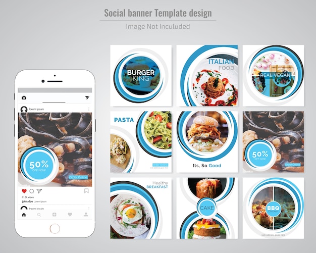 Lebensmittel-social media post-vorlage für restaurant