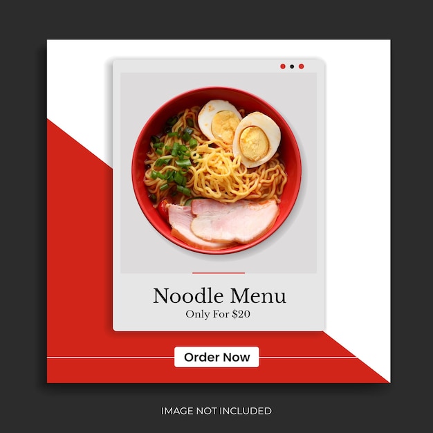 Lebensmittel-Social-Media-Vorlage Restaurant Instagram-Post-Lebensmittelmenü-Design
