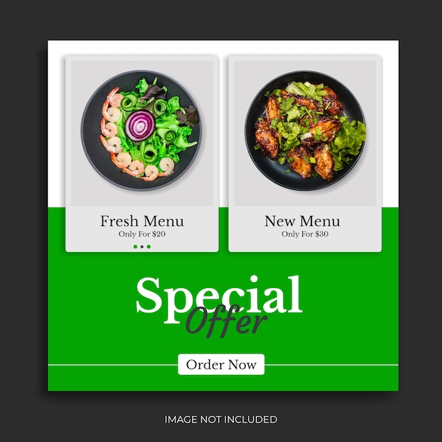 Lebensmittel-social-media-vorlage restaurant instagram-post-lebensmittelmenü-design