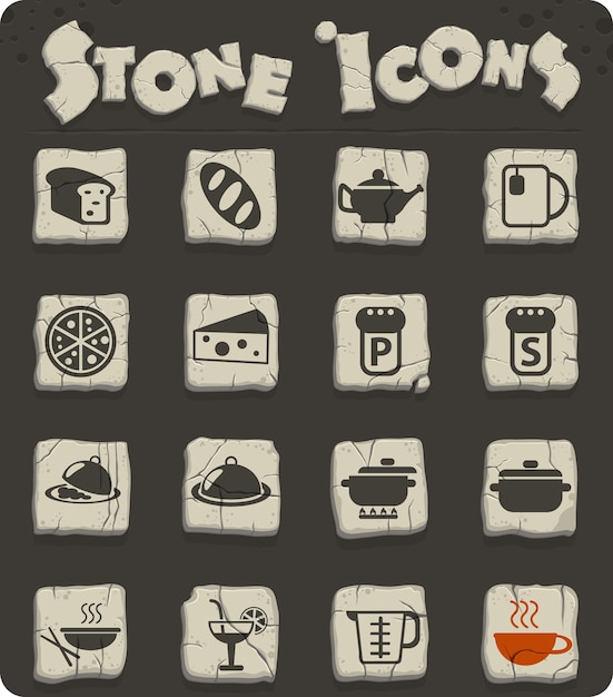 Lebensmittel- und küchenvektorsymbole für web- und benutzeroberflächendesign