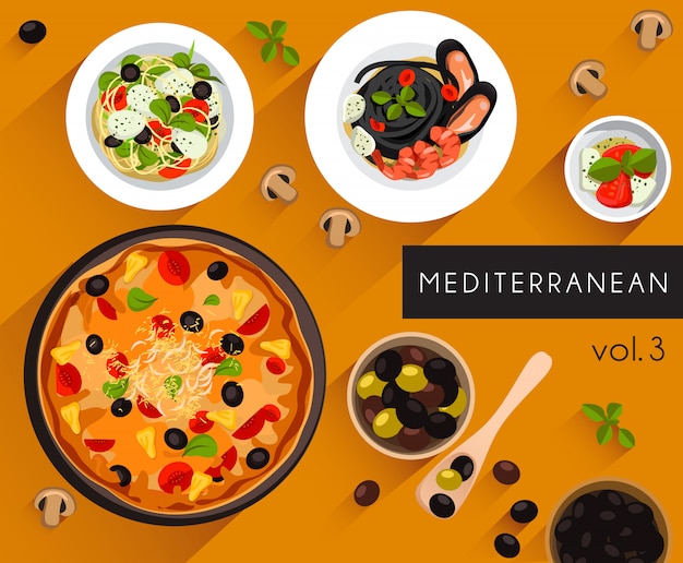 Lebensmittelillustration: mediterranes essen