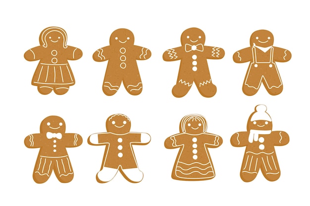 Lebkuchenmann Set Weihnachten Neujahr Ingwerplätzchen in Form einer Person Brauner Pfefferkuchen