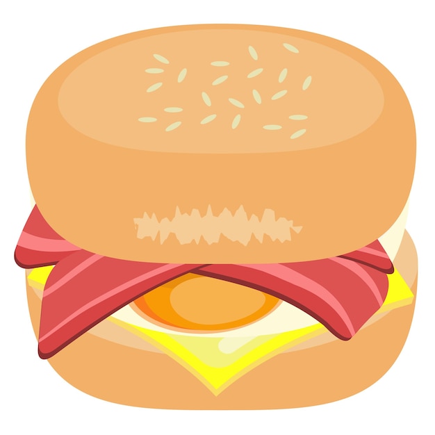 Leckere bacon burger elementkreation essen illustration grafikdesign