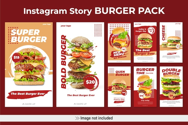 Leckere Burger-Instagram-Story-Vorlage
