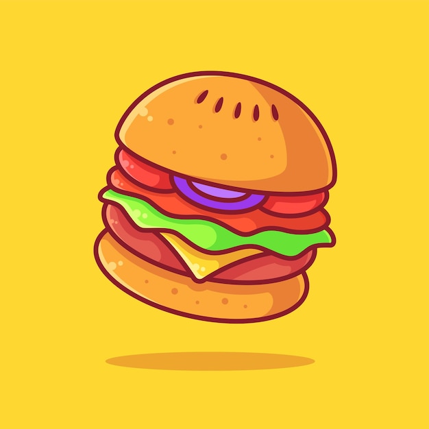 Vektor leckere burger logo vektor icon illustration premium fast food logo im flachen stil für restaurant