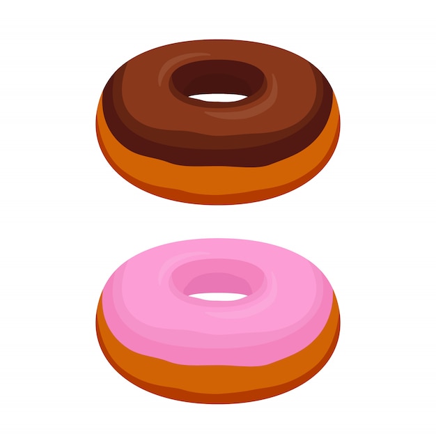 Leckere Donuts - Schokolade, rosa Glasur