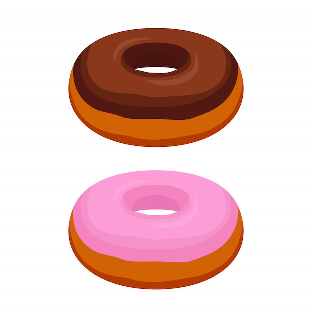 Leckere donuts - schokolade, rosa glasur