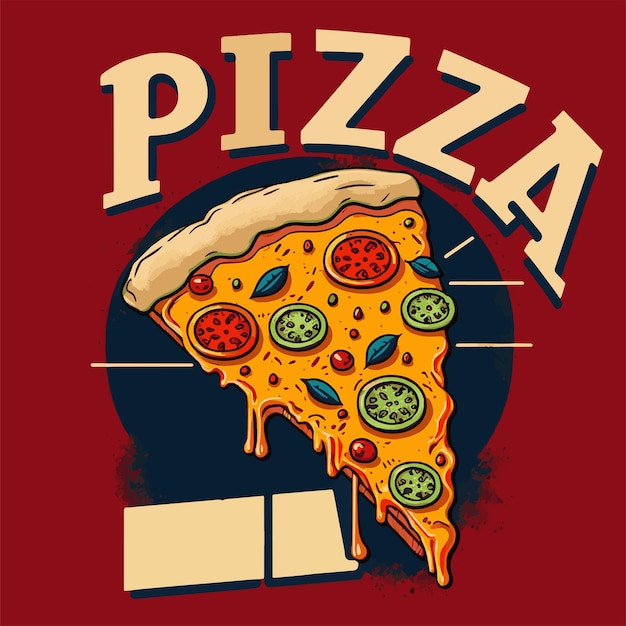 Vektor leckere italienische pizza-vektorillustration für logo oder poster