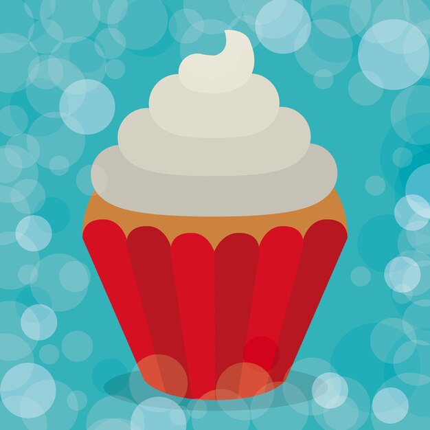 Vektor leckeres cupcake design