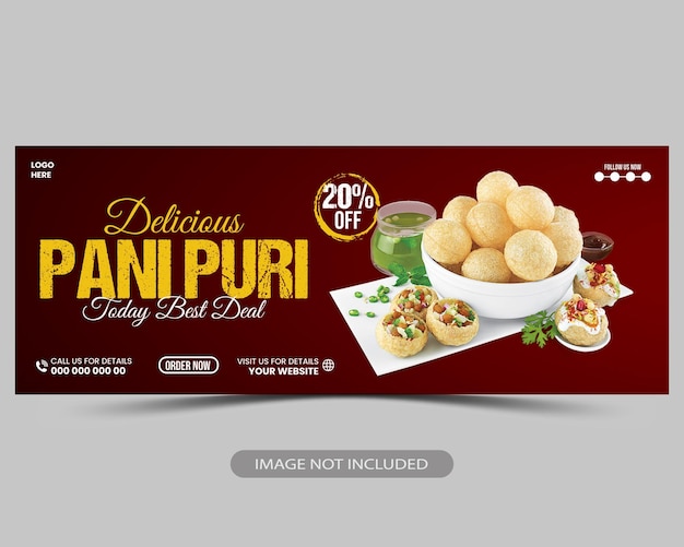 Vektor leckeres essen panipuri facebook-cover-design