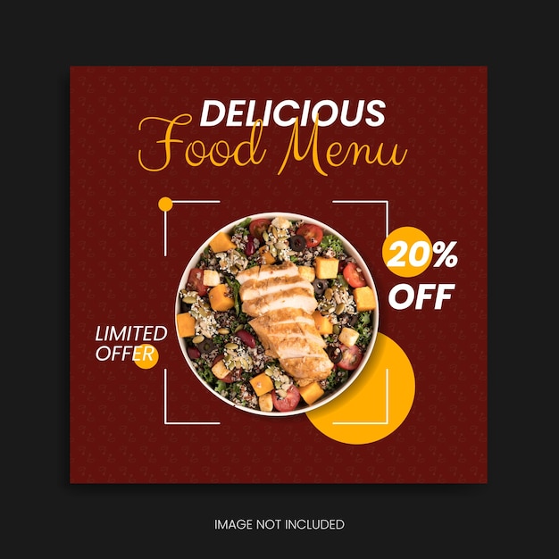 leckeres Essen Social-Media-Vorlage Restaurant Instagram-Post Facebook-Werbedesign