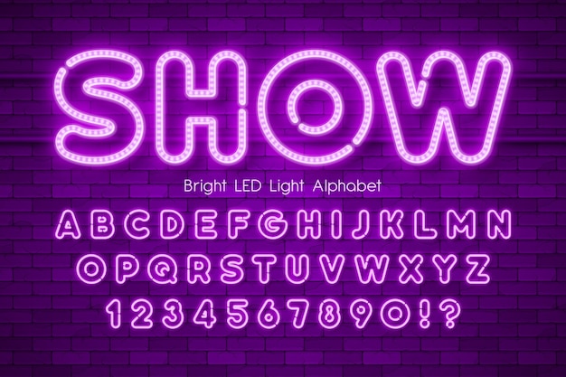 Led-licht 3d alphabet, extra leuchtender moderner typ.