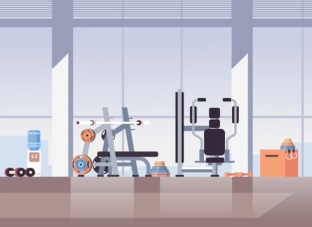 leer keine Menschen Sport Fitnessstudio Innen Trainingsgeräte Trainingsgerät Fitness gesunden Lebensstil Konzept