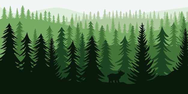 Leere Berge und Wälder