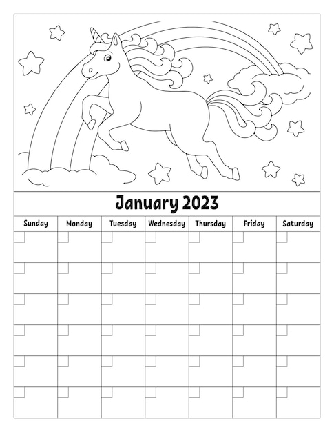 Leere kalendervorlage für einen monat ohne daten farbenfrohes design mit niedlichem charakter