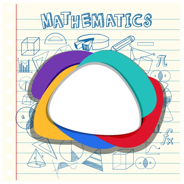 Leere mathematische vorlage mit mathematischen werkzeugen und elementen