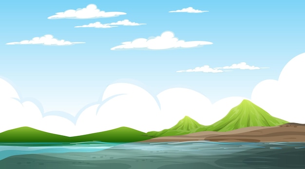 Leere Naturlandschaft an der Tagesszene mit Berg