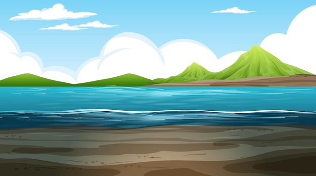 Leere Naturlandschaft tagsüber Szene mit Berghintergrund