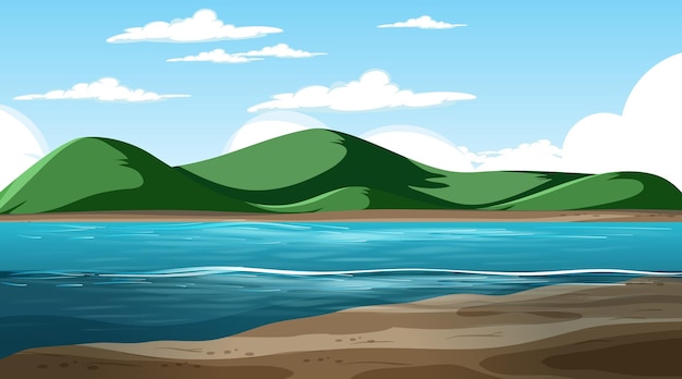 Leere Naturlandschaft tagsüber Szene mit Berghintergrund
