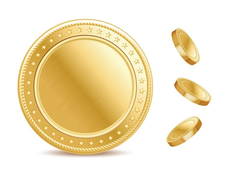 Leere Oberfläche der goldenen Finanzierung lokalisierte Münze
