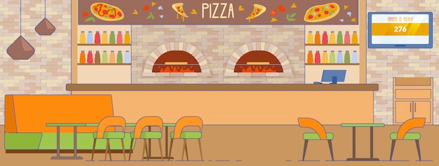 Leere Pizzeria Interior Pizza Lieferservice
