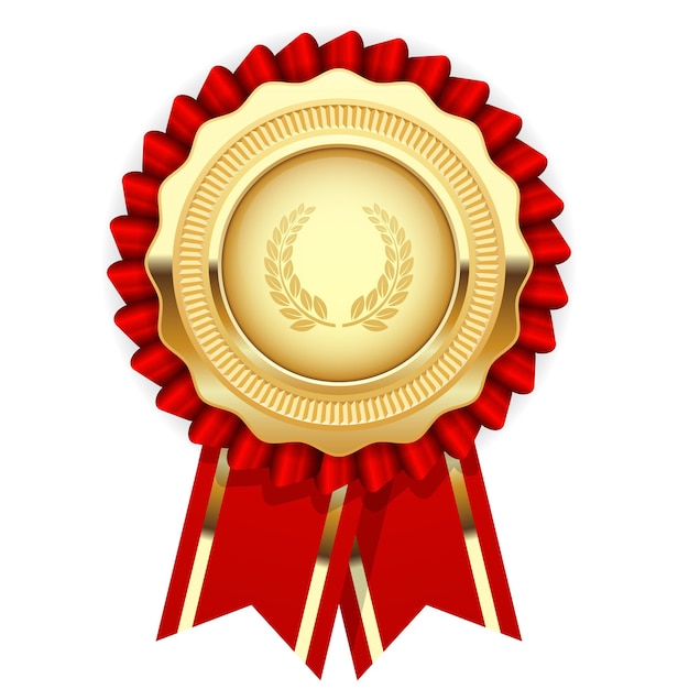Leere Preisvorlage - Rosette mit goldener Medaille