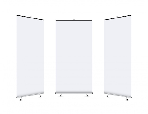 Leere Rollup-Banner-Anzeige. Bannerständer aufrollen