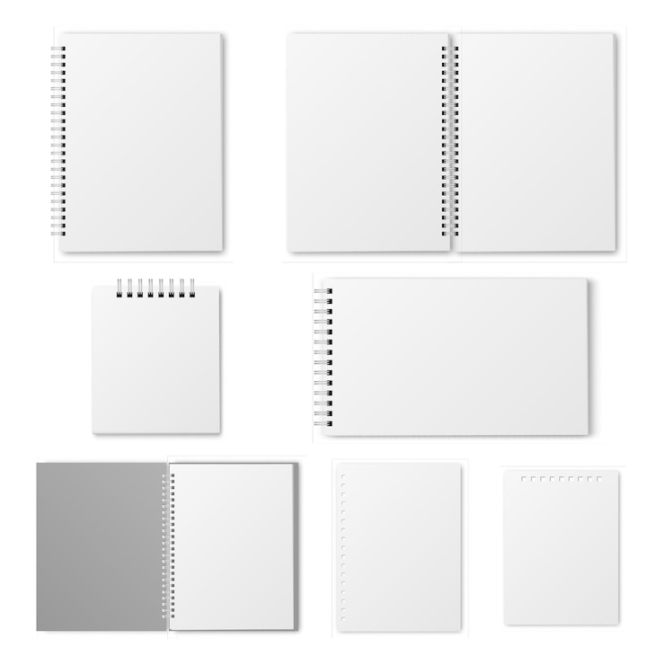 Vektor leere spiral a4-notebook-organisator und tagebuch