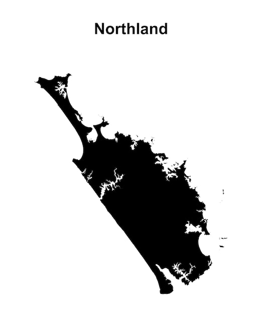 Vektor leere umrisskarte von northland