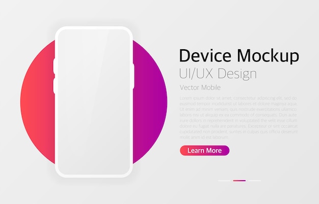 Leerer Bildschirm des Smartphones. Modernes Design. Gerätemodell. UI- und UX-Designschnittstelle. Vektorgerät. Lorem ipsum. Vorlage von Infografik-Modellen. Vektor-Illustration.