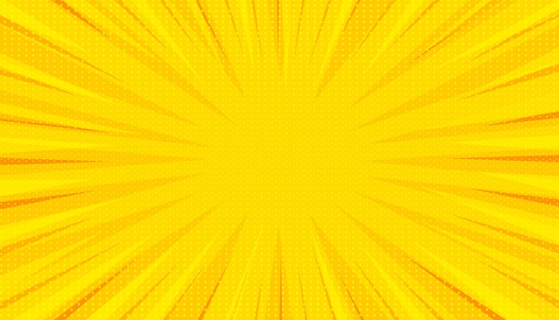 Leerer Boom Comic-Rede-Bubble Comic-Buch Pop-Art-Stil Vektor-Hintergrund gelber Comic-Sonnenschein