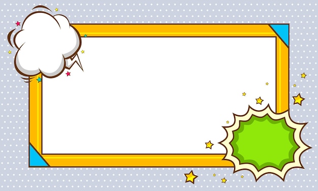 Leerer Comic-Cartoon-Frame-Vorlagenhintergrund