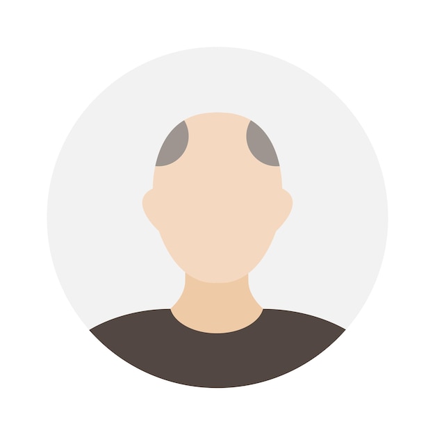 Leerer gesichtssymbol-avatar mit kahlem fleck vektorillustration