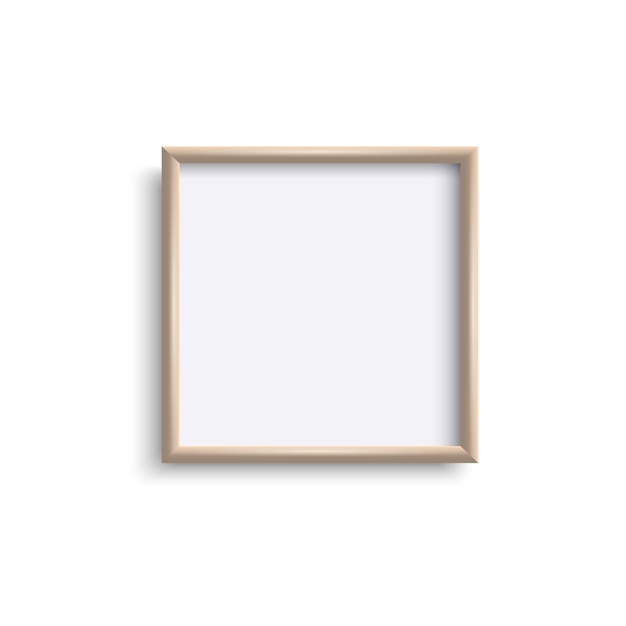 Leerer quadratischer Holzrahmen mit weißem Papier